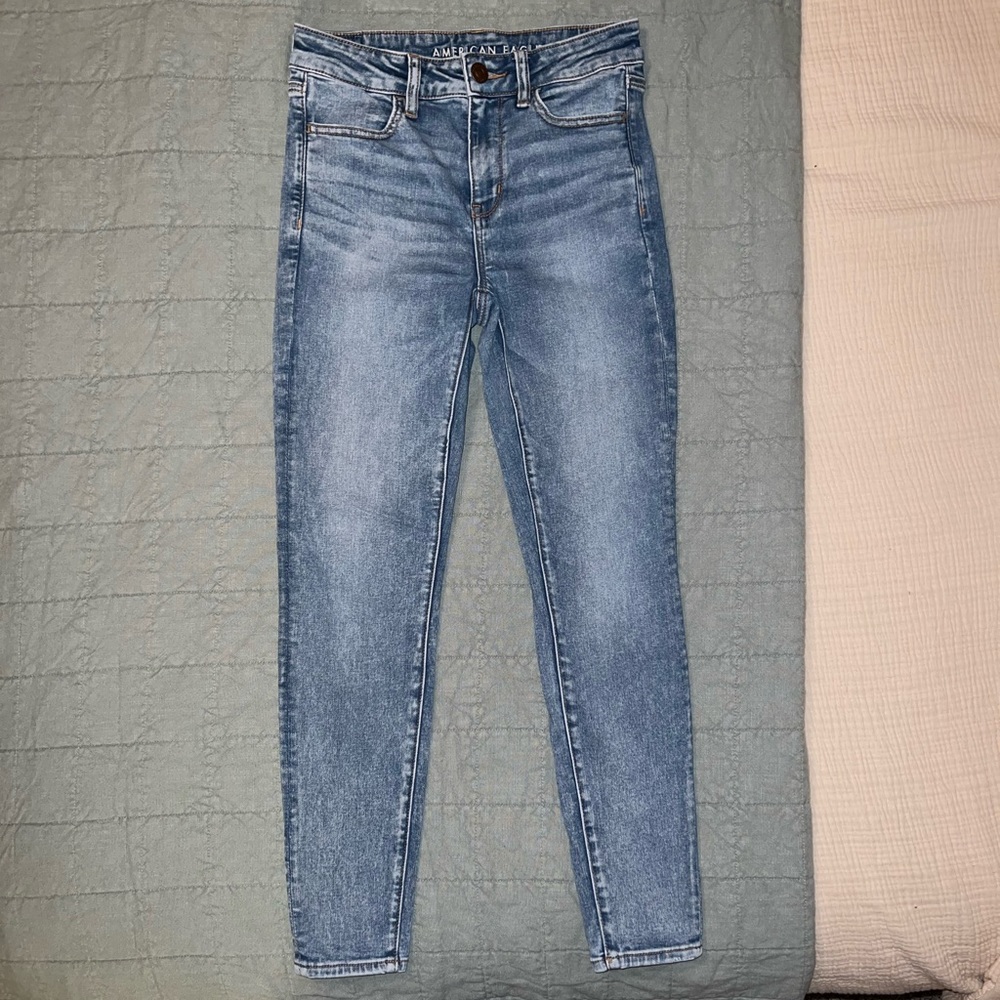 American Eagle Next Level High Rise Jegging Jeans Indigo Acid 4